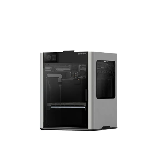 Impresora 3D Bambu Lab H2D con doble extrusor IDEX vista frontal