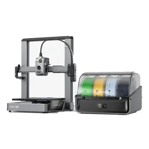 Impresora 3D Creality Hi Combo vista frontal con impresión multicolor