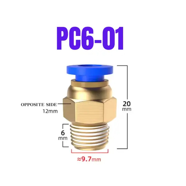 Racor PC6-01 para tubo de 6 mm